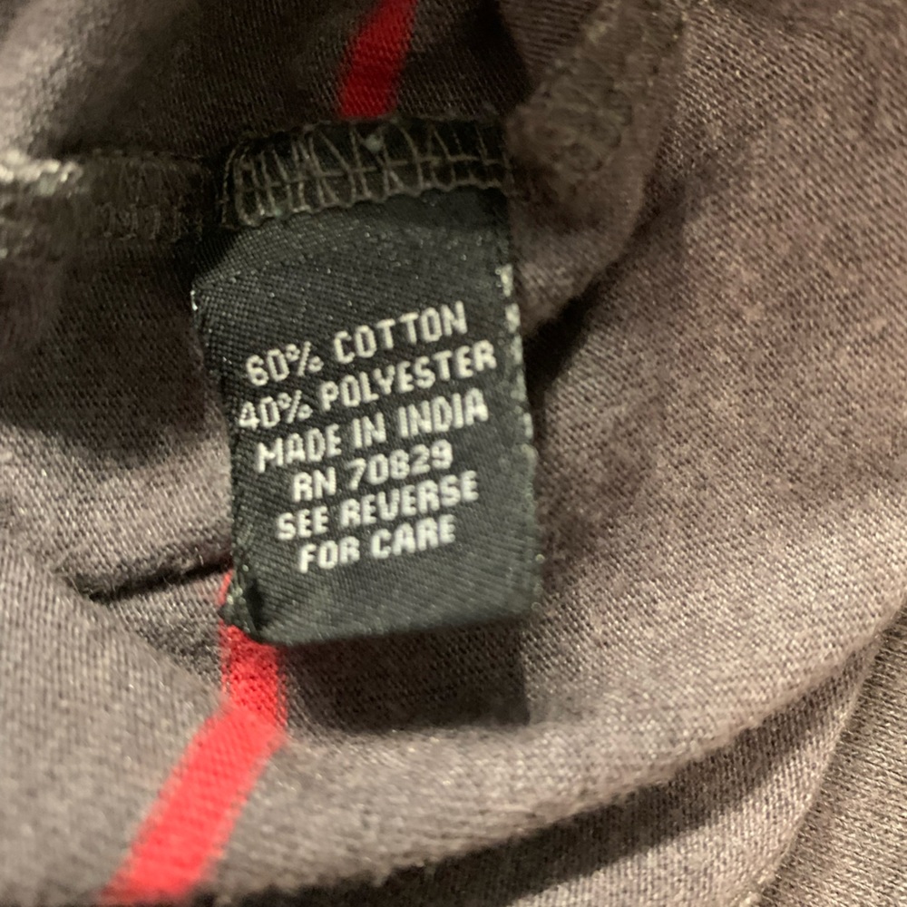 Carbon size small gray with white and red strip button up cardigan with pockets - Picture 4 of 7